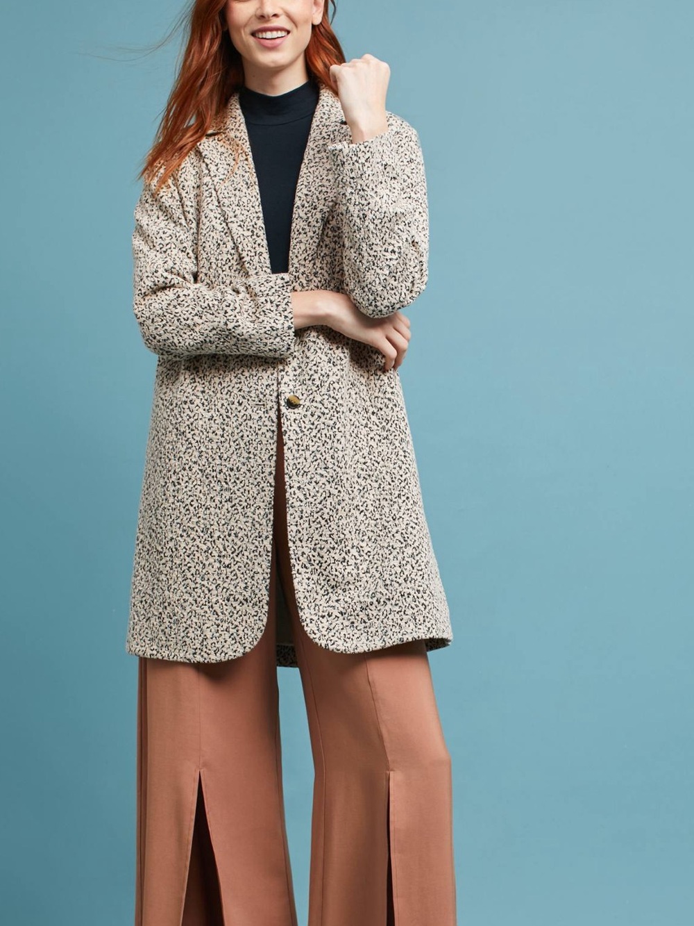 Anthropologie Cartonnier Rowan Leopard Knit Jacket Metallic Thread size Large